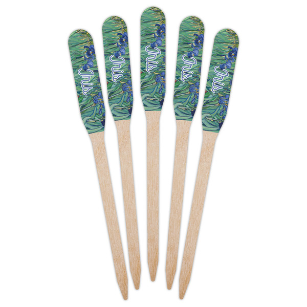 Irises (Van Gogh) Wooden Food Pick - Paddle - Fan View
