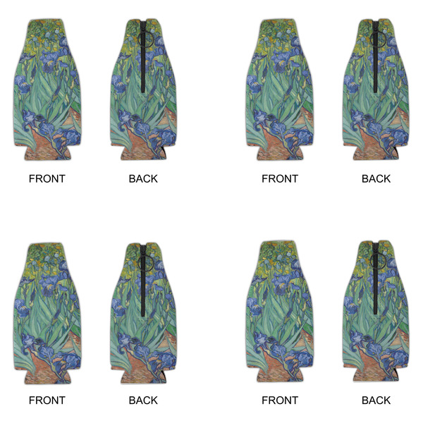 Irises (Van Gogh) Zipper Bottle Cooler - Set of 4 - APPROVAL