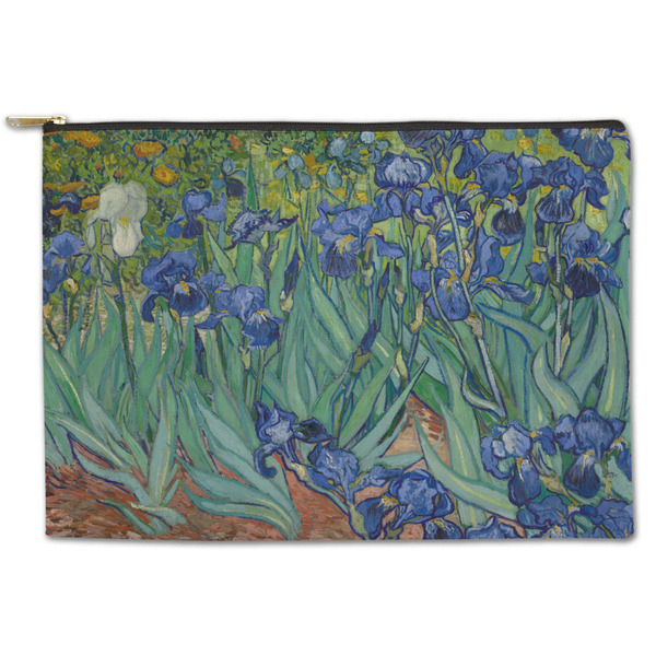 Custom Irises (Van Gogh) Zipper Pouch - Large - 12.5"x8.5"