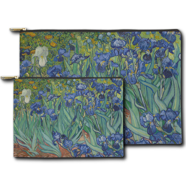 Irises (Van Gogh) Zippered Pouches - Size Comparison