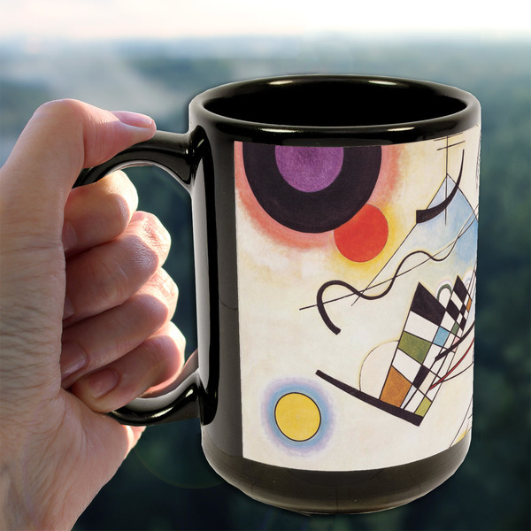 Kandinsky Composition 8 15oz. Black Mug - LIFESTYLE