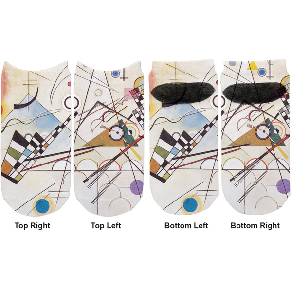 Kandinsky Composition 8 Adult Ankle Socks - Double Pair - Front and Back - Apvl