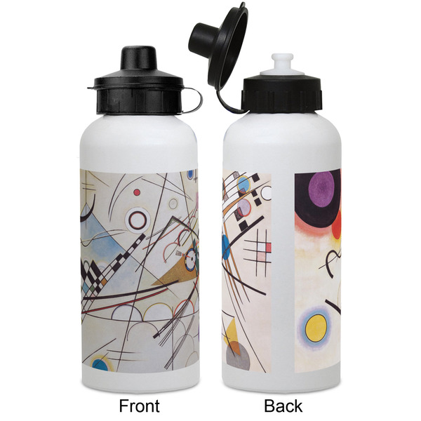 Kandinsky Composition 8 Aluminum Water Bottle - White APPROVAL