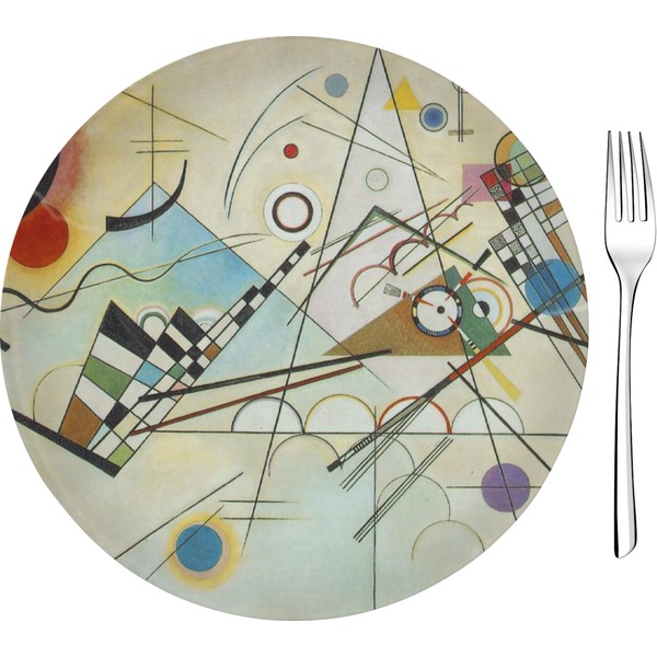 Custom Kandinsky Composition 8 8" Glass Appetizer / Dessert Plates - Single or Set
