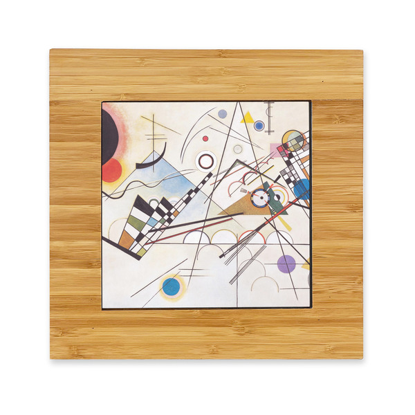 Custom Kandinsky Composition 8 Bamboo Trivet with Ceramic Tile Insert