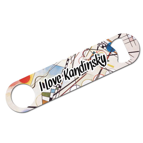 Custom Kandinsky Composition 8 Bar Bottle Opener - White