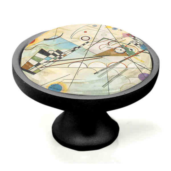 Kandinsky Composition 8 Black Custom Cabinet Knob (Side)
