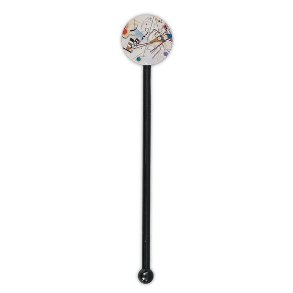 Kandinsky Composition 8 Black Plastic 5.5" Stir Stick - Round - Single Stick