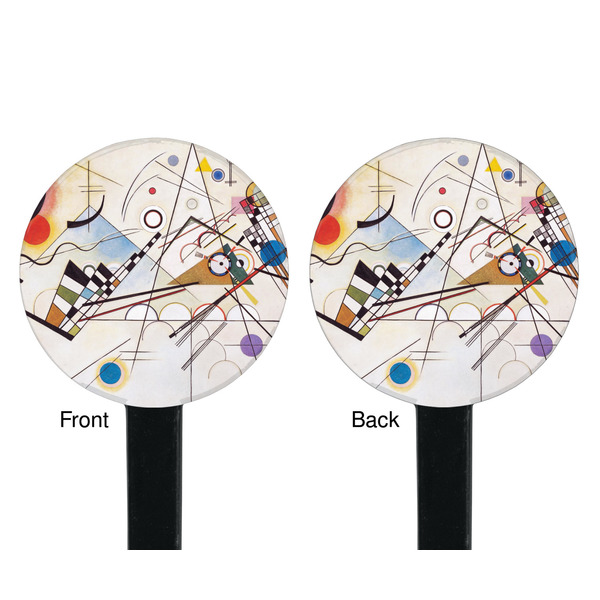 Kandinsky Composition 8 Black Plastic 7" Stir Stick - Double Sided - Round - Front & Back