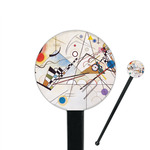 Kandinsky Composition 8 7" Round Plastic Stir Sticks - Black - Single Sided