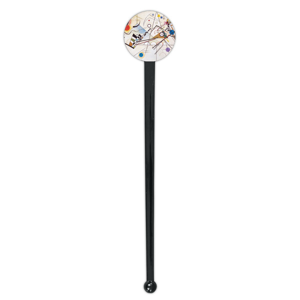 Kandinsky Composition 8 Black Plastic 7" Stir Stick - Round - Single Stick