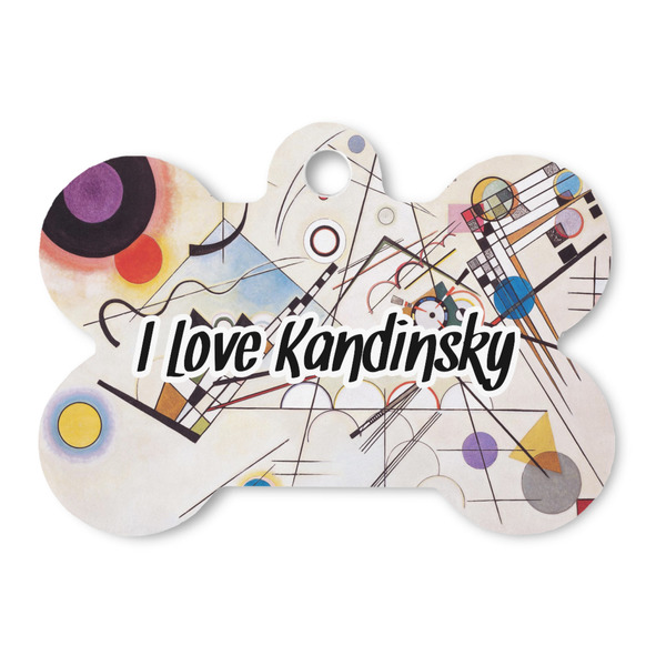 Custom Kandinsky Composition 8 Bone Shaped Dog ID Tag