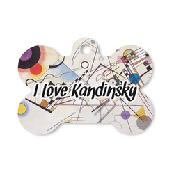 Kandinsky Composition 8 Bone Shaped Dog ID Tag - Small