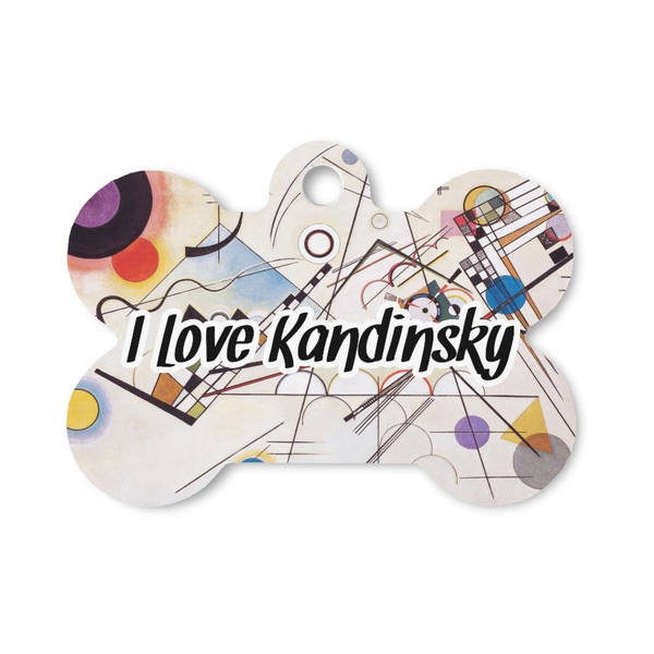 Custom Kandinsky Composition 8 Bone Shaped Dog ID Tag - Small