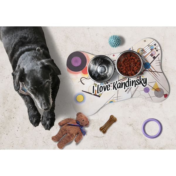 Kandinsky Composition 8 Bone Shaped Mat w/ Food & Water