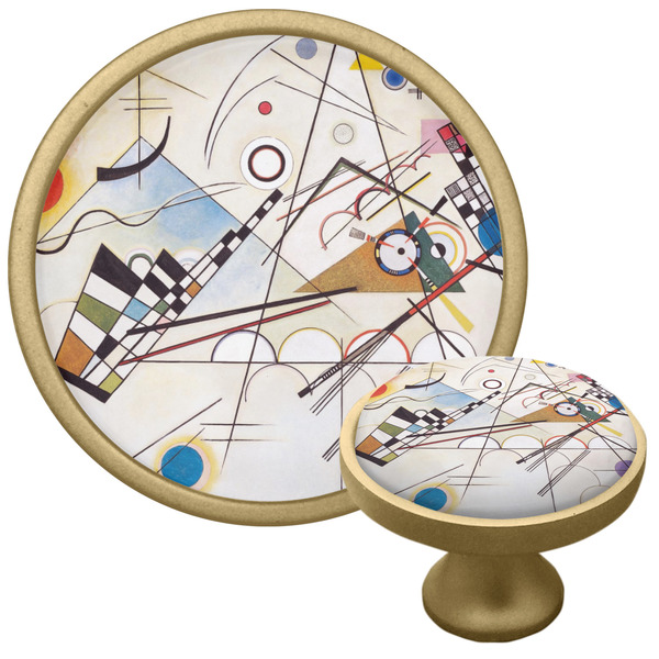 Kandinsky Composition 8 Cabinet Knob - Gold - Multi Angle