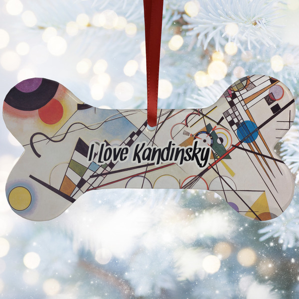 Custom Kandinsky Composition 8 Ceramic Dog Ornament
