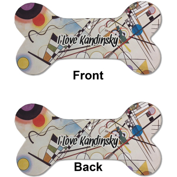 Kandinsky Composition 8 Ceramic Flat Ornament - Bone Front & Back (APPROVAL)