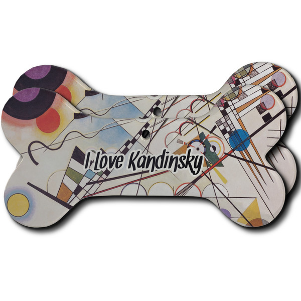Custom Kandinsky Composition 8 Ceramic Dog Ornament - Front & Back