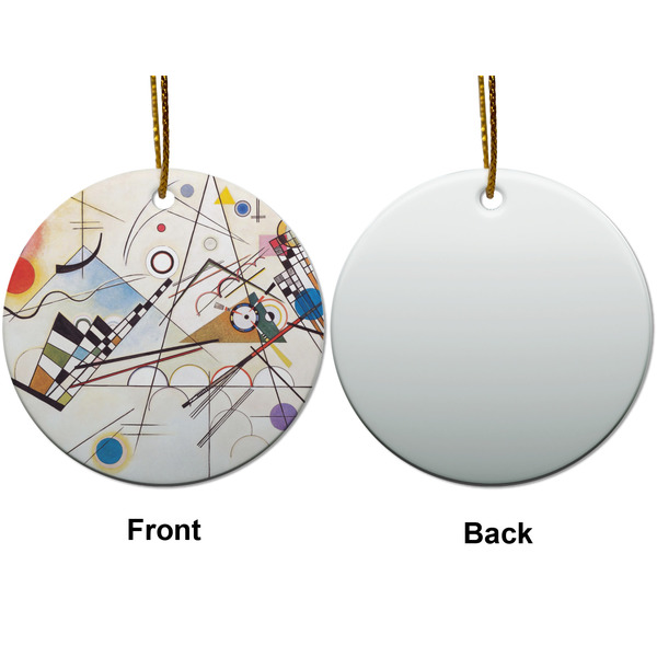Kandinsky Composition 8 Ceramic Flat Ornament - Circle Front & Back (APPROVAL)