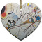Kandinsky Composition 8 Ceramic Flat Ornament - Heart (Front)