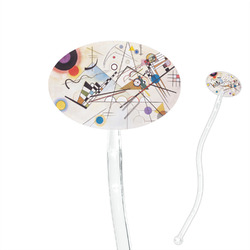 Kandinsky Composition 8 7" Oval Plastic Stir Sticks - Clear