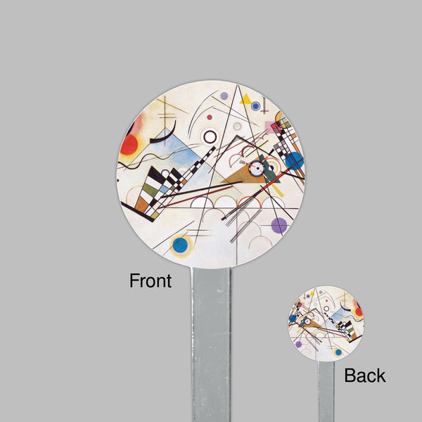 Kandinsky Composition 8 Clear Plastic 7" Stir Stick - Round - Front & Back
