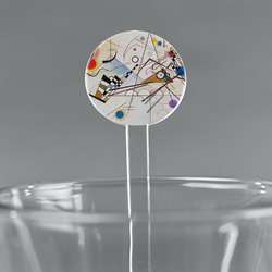 Kandinsky Composition 8 7" Round Plastic Stir Sticks - Clear