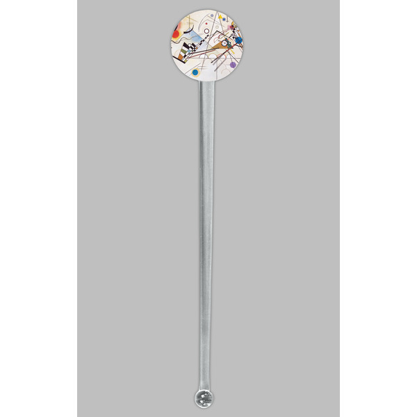Kandinsky Composition 8 Clear Plastic 7" Stir Stick - Round - Single Stick