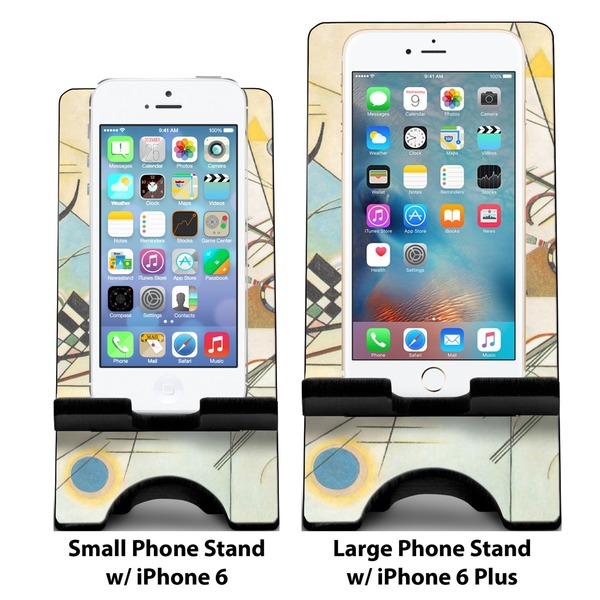Kandinsky Composition 8 Compare Phone Stand Sizes - with iPhones
