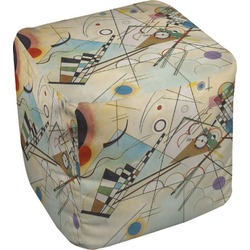 Kandinsky Composition 8 Cube Pouf Ottoman - 13"