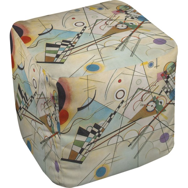 Custom Kandinsky Composition 8 Cube Pouf Ottoman - 18"
