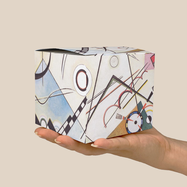 Kandinsky Composition 8 Cube Favor Gift Box - On Hand - Scale View