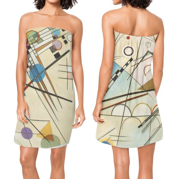 Kandinsky Composition 8 Custom Bath Wrap - Front & Back View