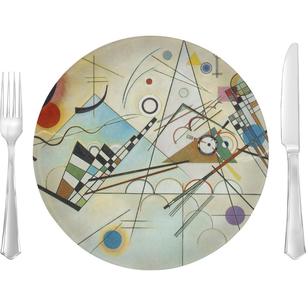 Custom Kandinsky Composition 8 10" Glass Lunch / Dinner Plates - Single or Set