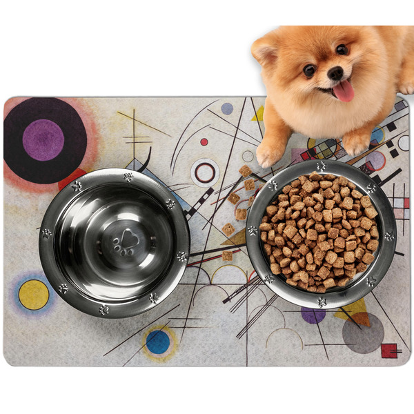 Custom Kandinsky Composition 8 Dog Food Mat - Small