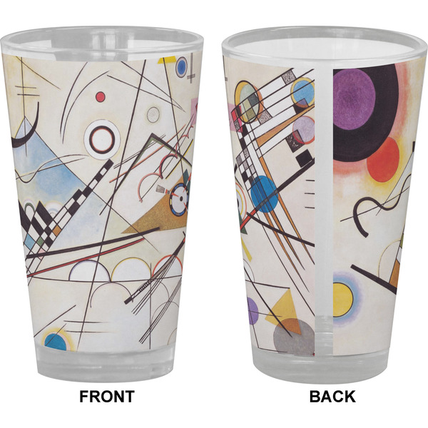 Kandinsky Composition 8 Pint Glass - Full Color - Front & Back Views