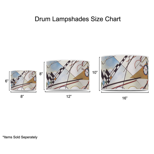 Kandinsky Composition 8 Drum Lampshades - Sizing Chart
