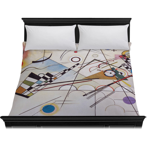 Kandinsky Composition 8 Duvet Cover - King - On Bed - No Prop