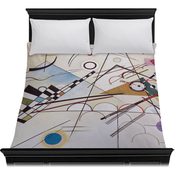 Kandinsky Composition 8 Duvet Cover - Queen - On Bed - No Prop