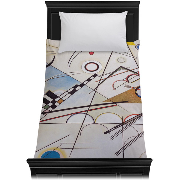 Kandinsky Composition 8 Duvet Cover - Twin - On Bed - No Prop