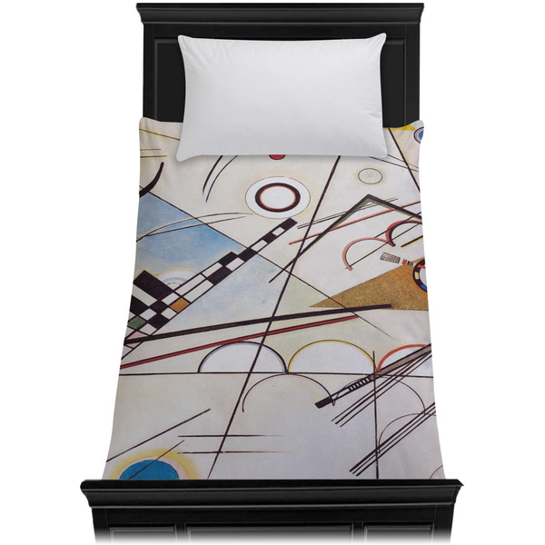 Kandinsky Composition 8 Duvet Cover - Twin XL - On Bed - No Prop