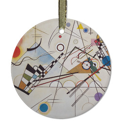 Kandinsky Composition 8 Flat Glass Ornament - Round