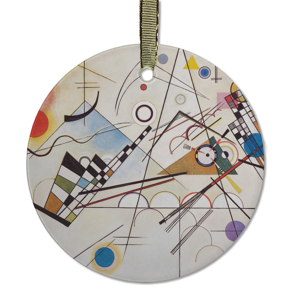 Custom Kandinsky Composition 8 Flat Glass Ornament - Round