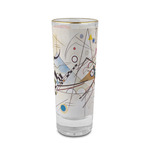 Kandinsky Composition 8 2 oz Shot Glass -  Glass with Gold Rim - Set of 4