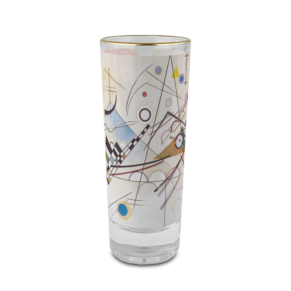 Custom Kandinsky Composition 8 2 oz Shot Glass -  Glass with Gold Rim - Single