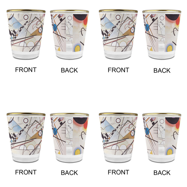 Kandinsky Composition 8 Glass Shot Glass - with gold rim - Set of 4 - APPROVAL