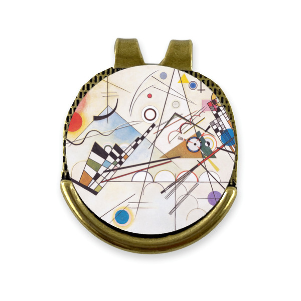 Custom Kandinsky Composition 8 Golf Ball Marker - Hat Clip - Gold