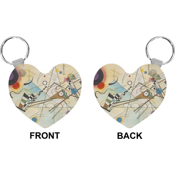 Kandinsky Composition 8 Heart Keychain (Front + Back)