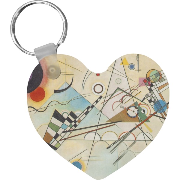 Custom Kandinsky Composition 8 Heart Plastic Keychain